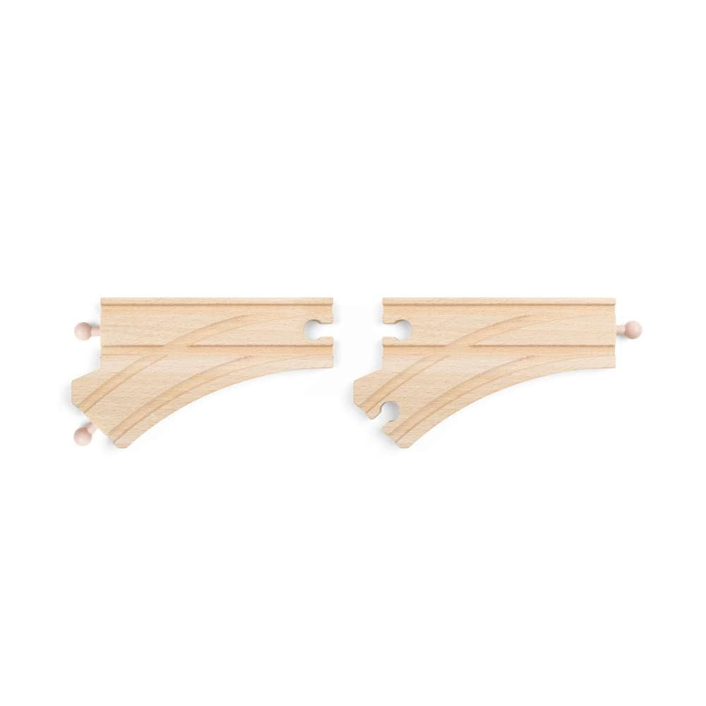 Bigjigs Rail Curved Points Wooden Railway Track Accessory 2 Pack