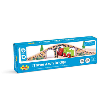 Bigjigs Rail Three Arch Bridge Wooden Train Accessory