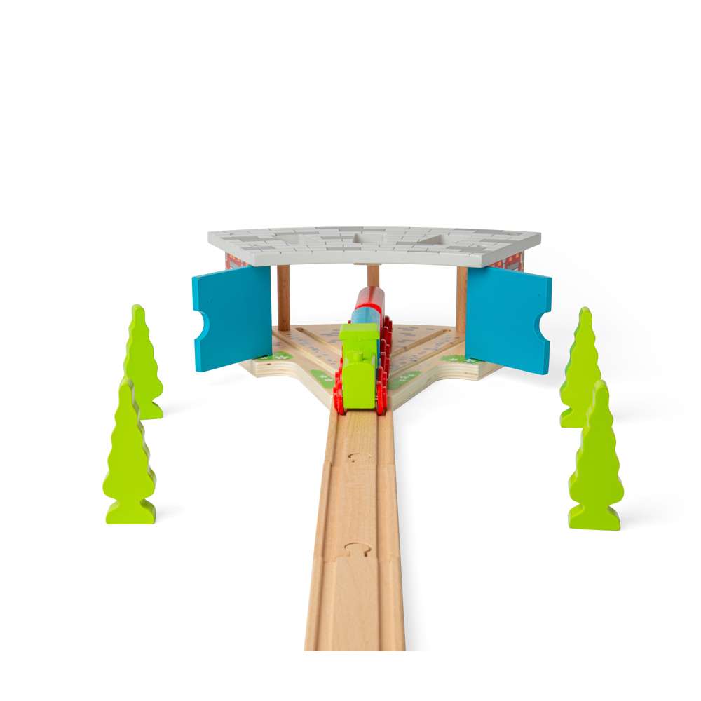 Bigjigs Rail Triple Engine Shed Wooden Train Accessory