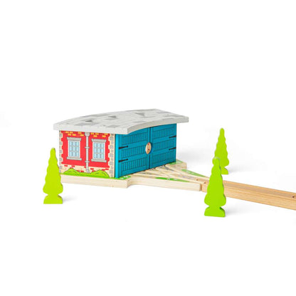 Bigjigs Rail Triple Engine Shed Wooden Train Accessory