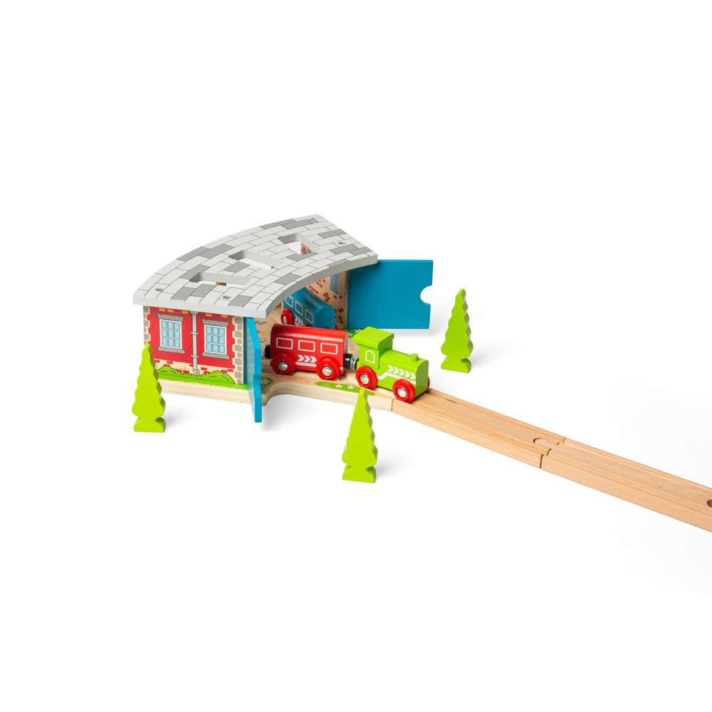Bigjigs Rail Triple Engine Shed Wooden Train Accessory