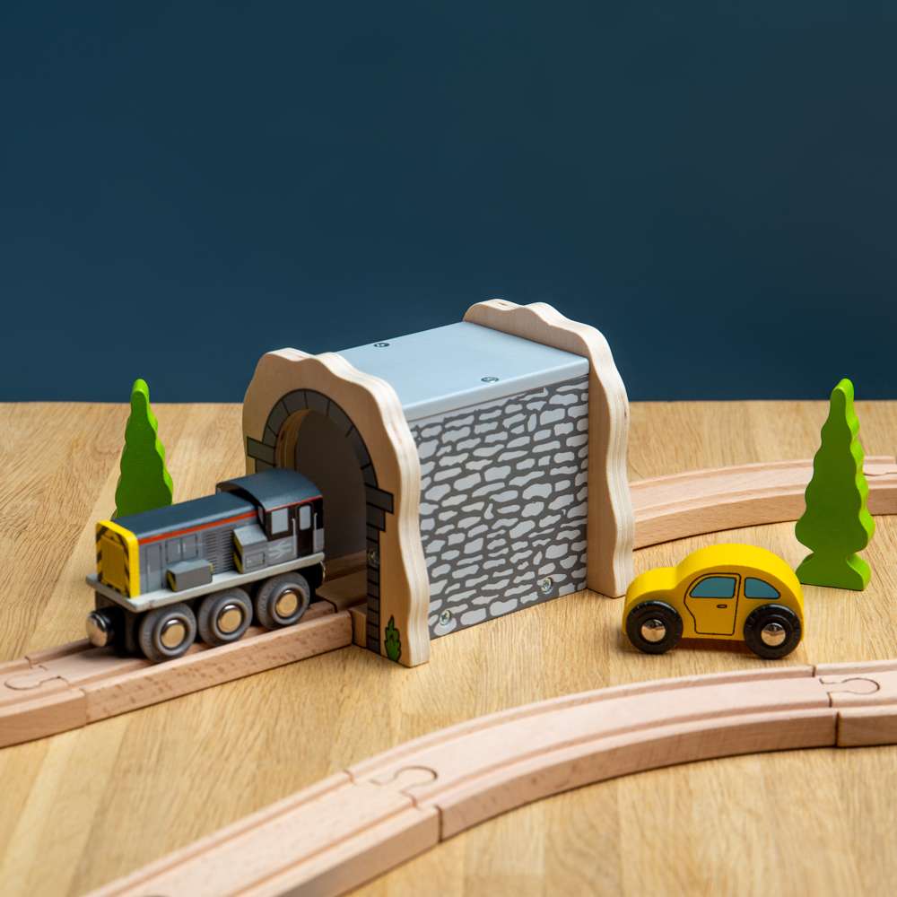 Bigjigs Rail Grey Stone Tunnel Wooden Train Accessory