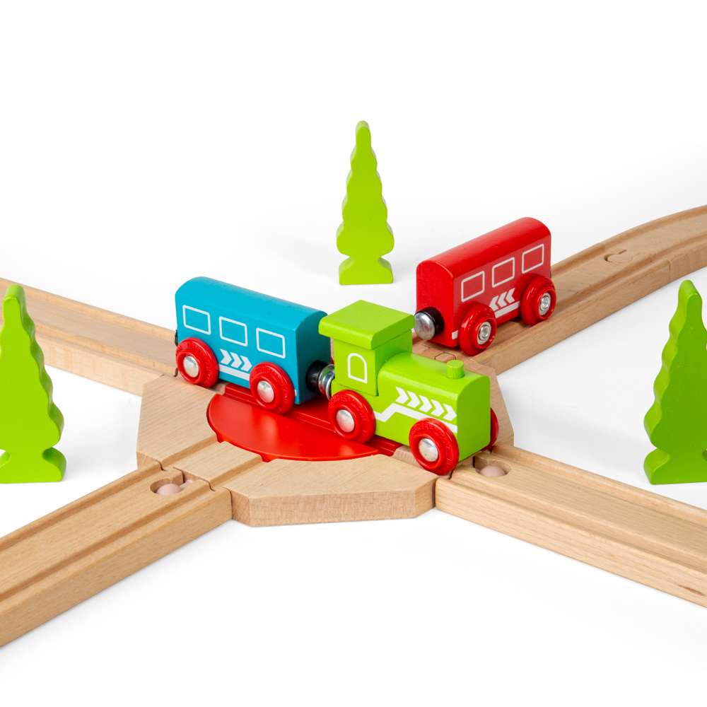 Bigjigs Rail 4 Way Turntable Wooden Train Track Accessory