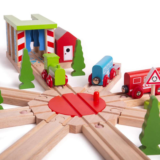 Bigjigs Rail 8 Way Turntable Wooden Train Accessory