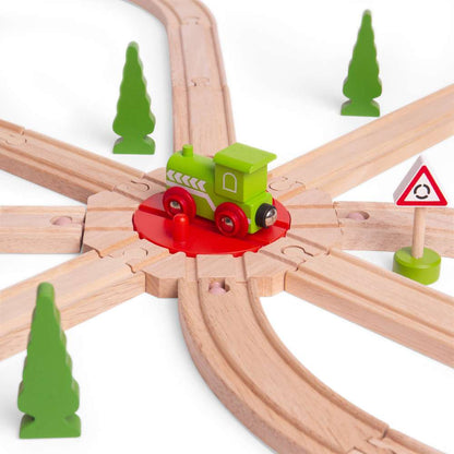 Bigjigs Rail 8 Way Turntable Wooden Train Accessory