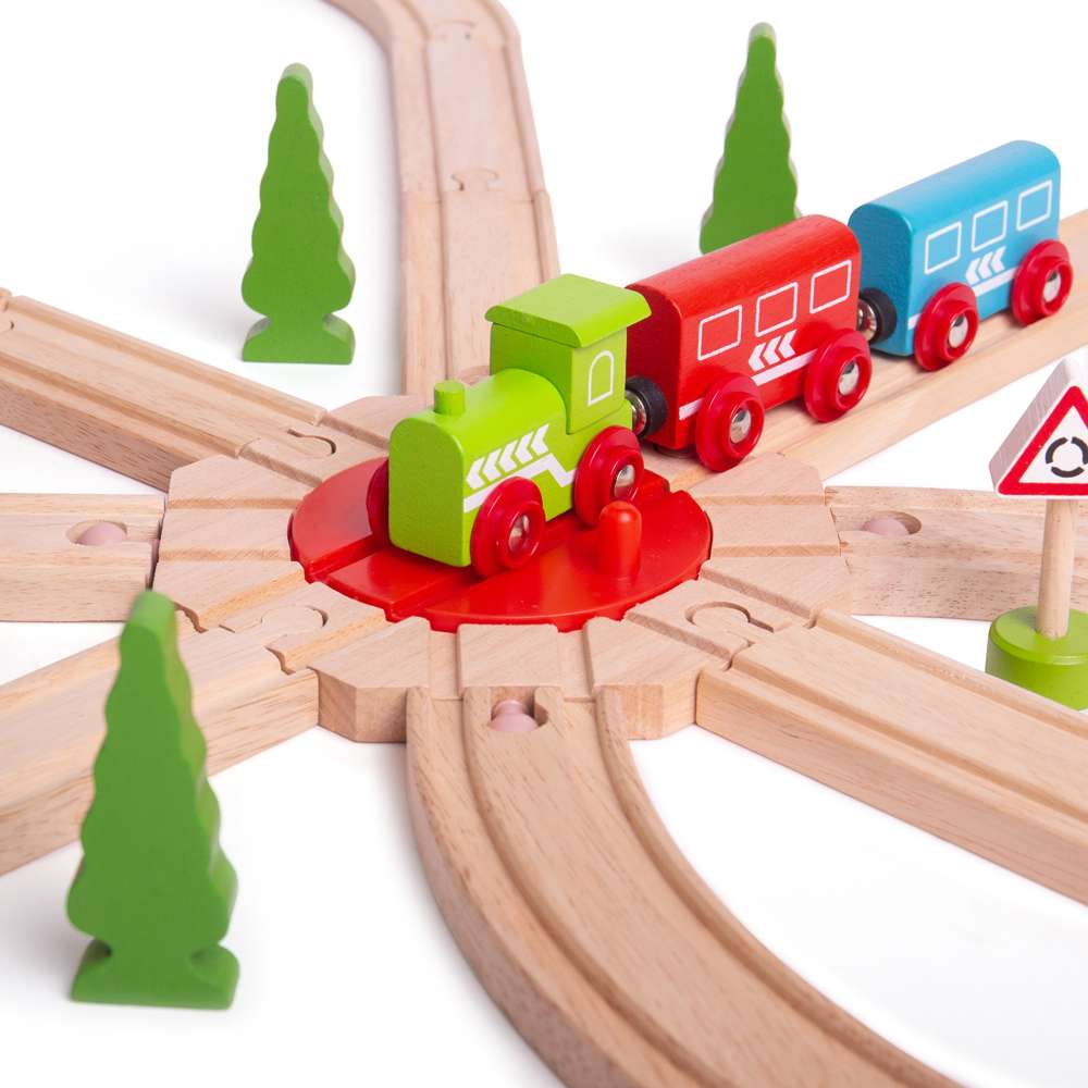 Bigjigs Rail 8 Way Turntable Wooden Train Accessory