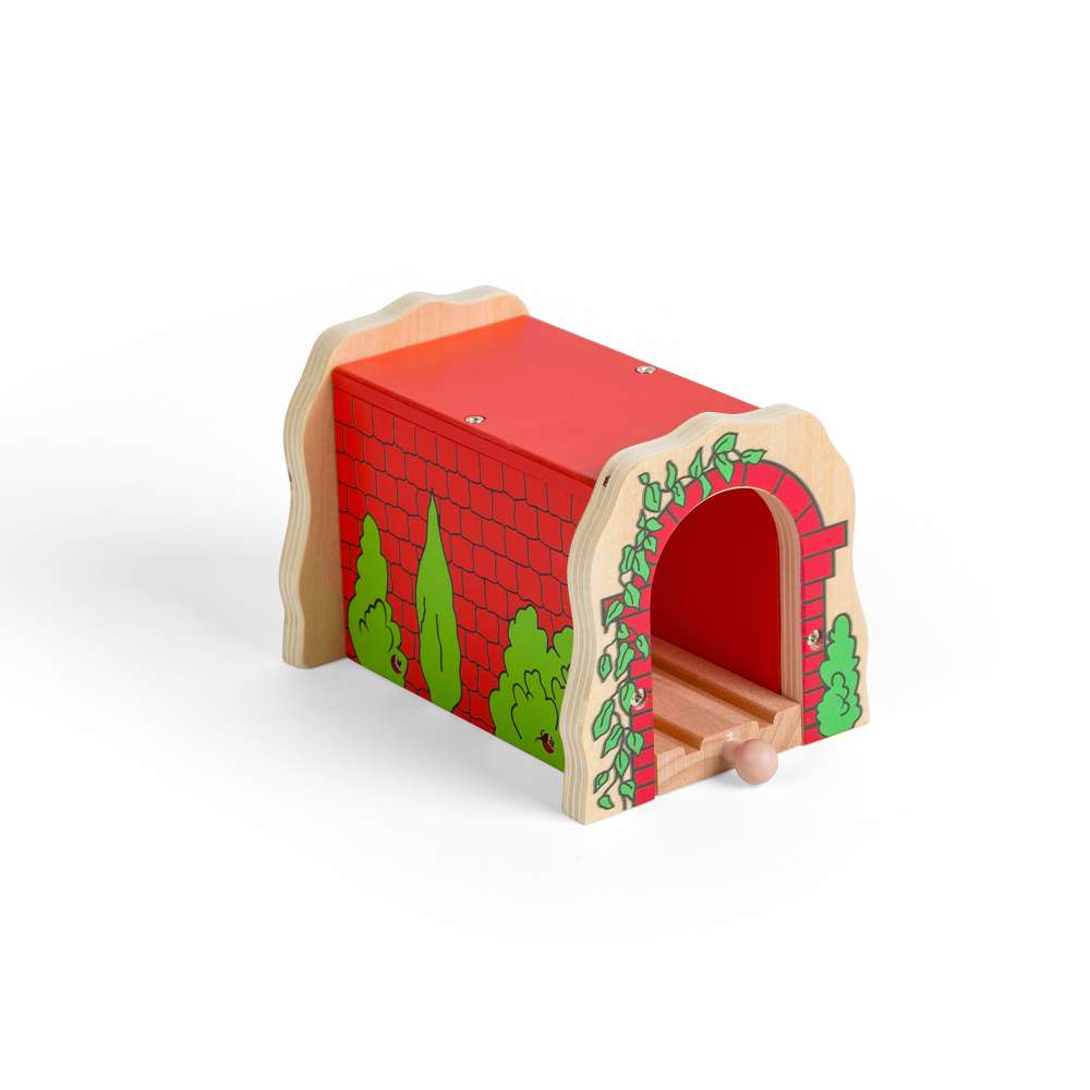 Bigjigs Rail Red Brick Tunnel Wooden Train Accessory