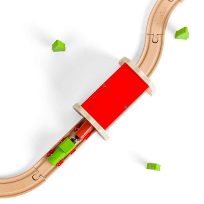 Bigjigs Rail Red Brick Tunnel Wooden Train Accessory