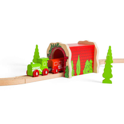 Bigjigs Rail Red Brick Tunnel Wooden Train Accessory