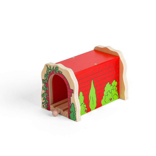Bigjigs Rail Red Brick Tunnel Wooden Train Accessory