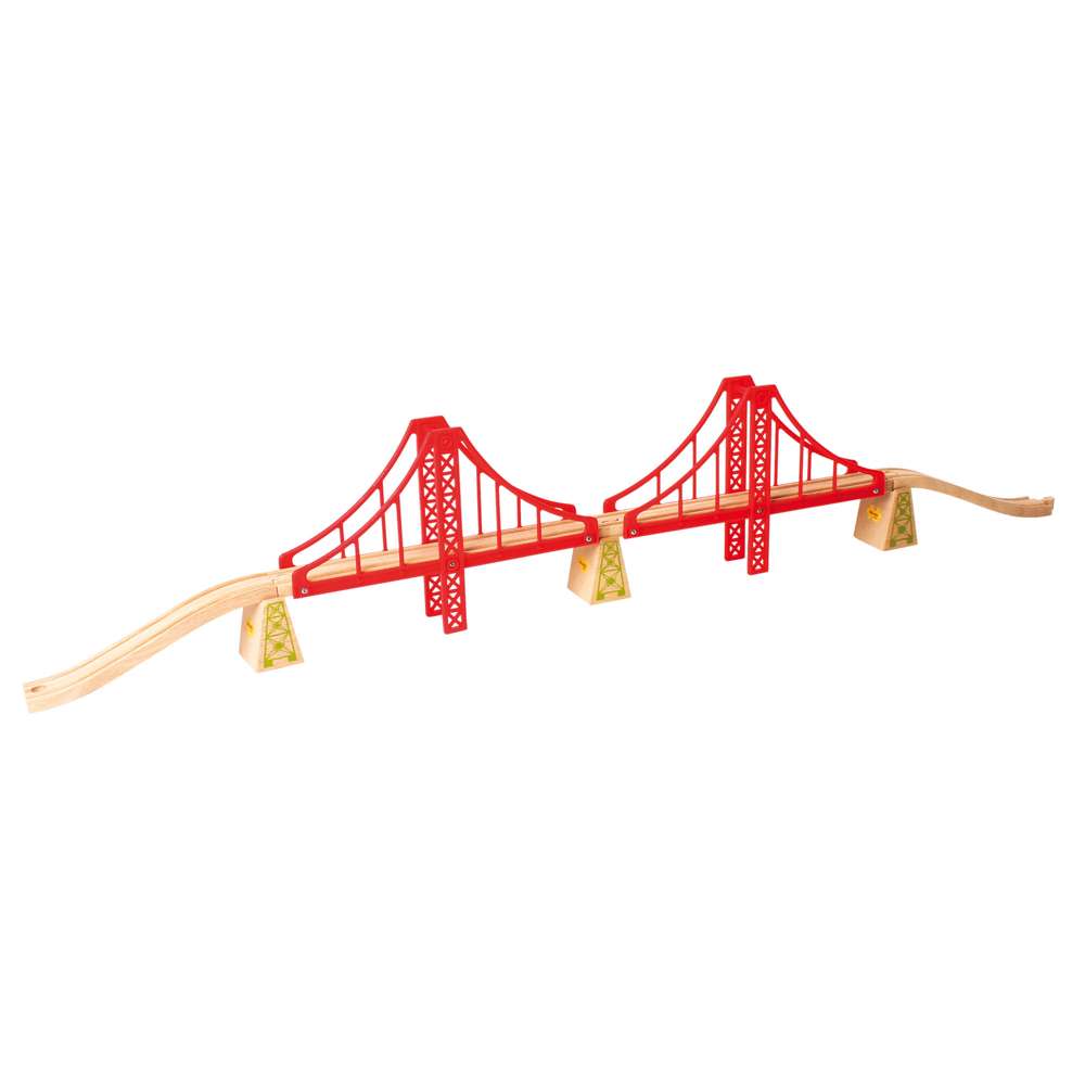 Bigjigs Rail Double Suspension Bridge Wooden Train Accessory