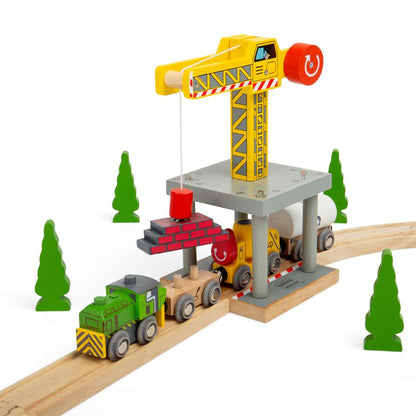 Bigjigs Rail Big Yellow Crane Wooden Train Accessory
