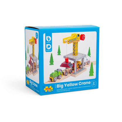 Bigjigs Rail Big Yellow Crane Wooden Train Accessory
