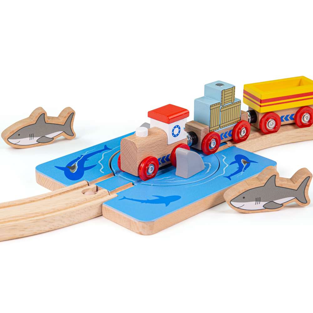 Bigjigs Rail Shark Attack Track Wooden Railway Accessory