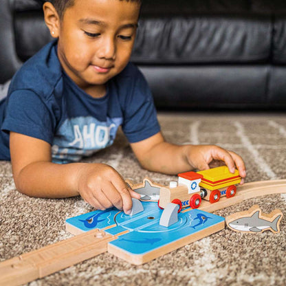 Bigjigs Rail Shark Attack Track Wooden Railway Accessory