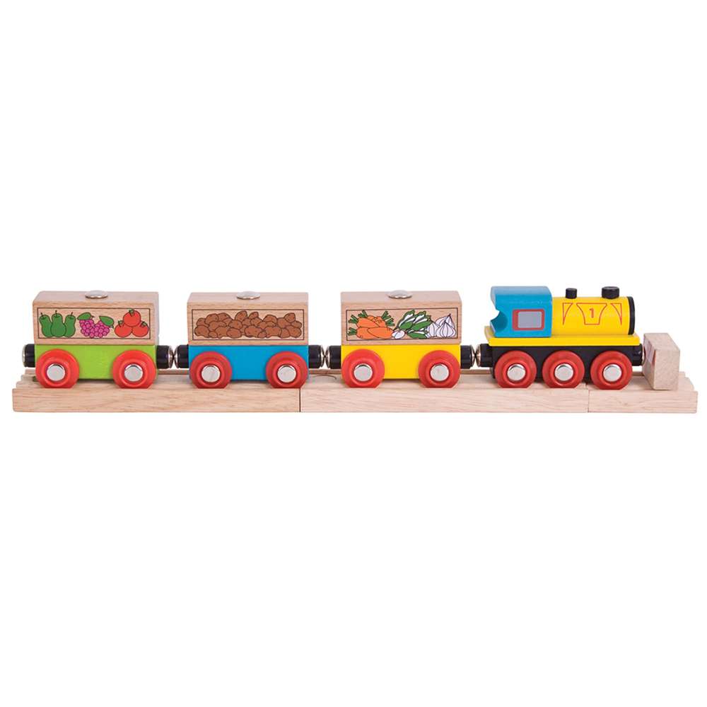 Bigjigs Rail Fruit and Veg Wooden Train Toy