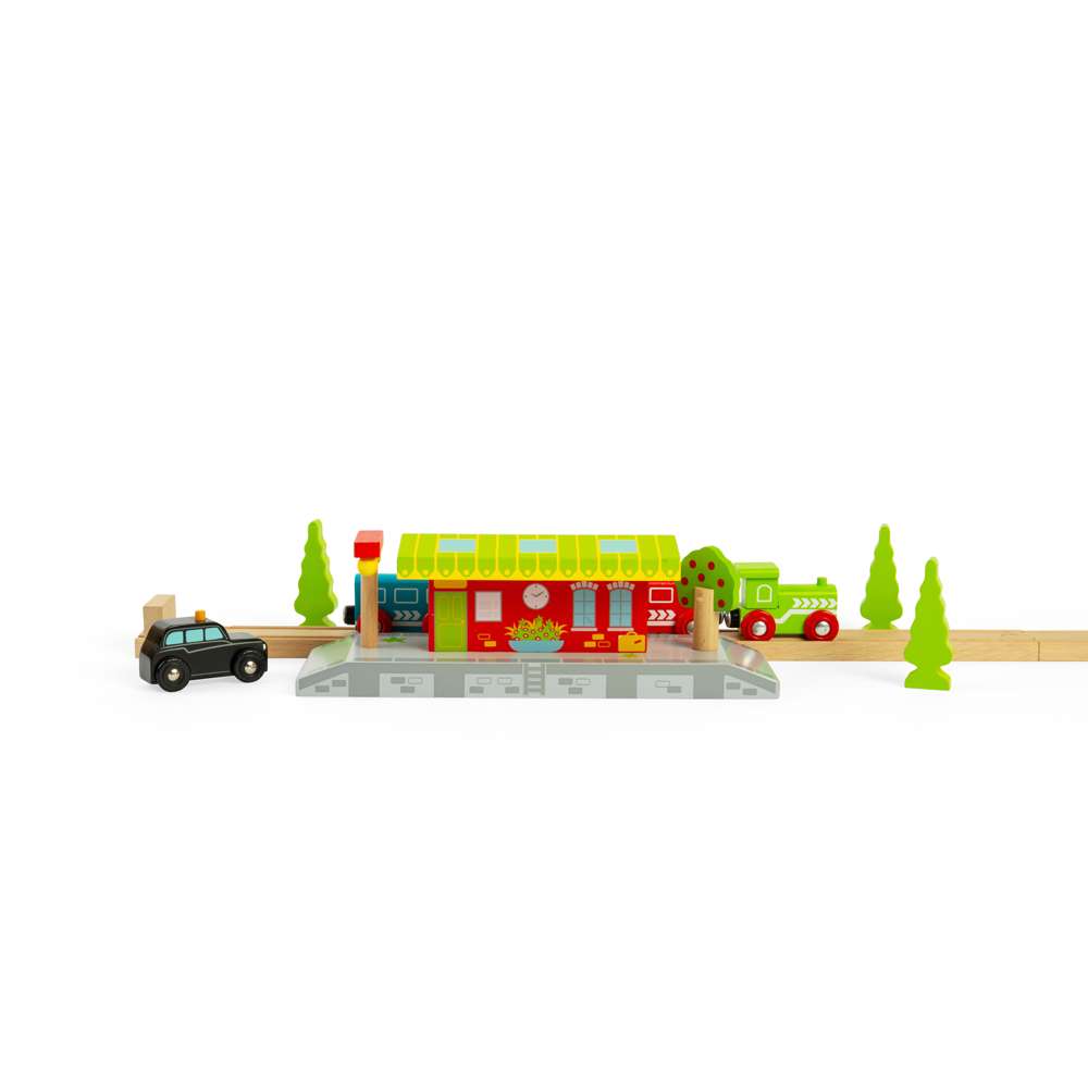 Bigjigs Rail Village Station Wooden Train Accessory