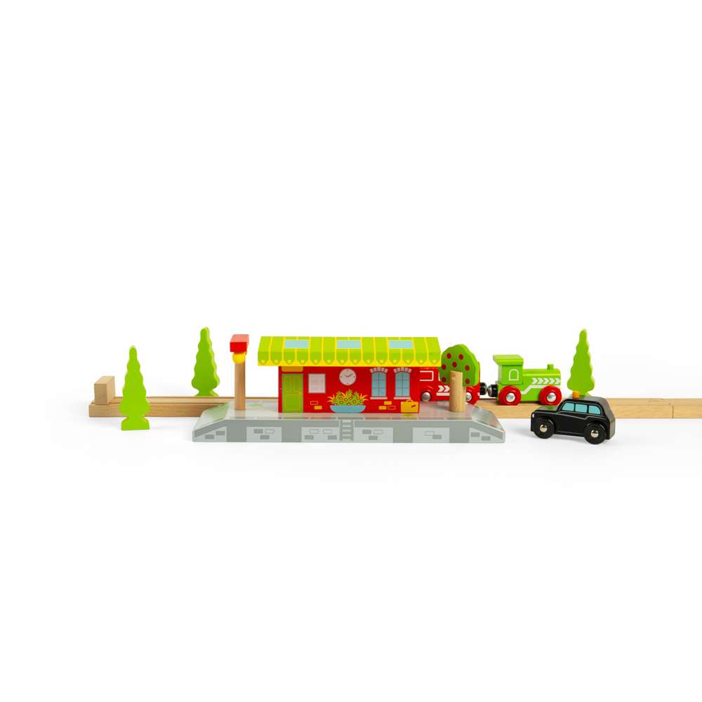 Bigjigs Rail Village Station Wooden Train Accessory