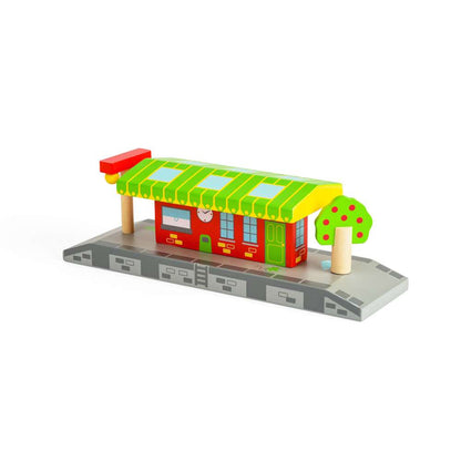 Bigjigs Rail Village Station Wooden Train Accessory