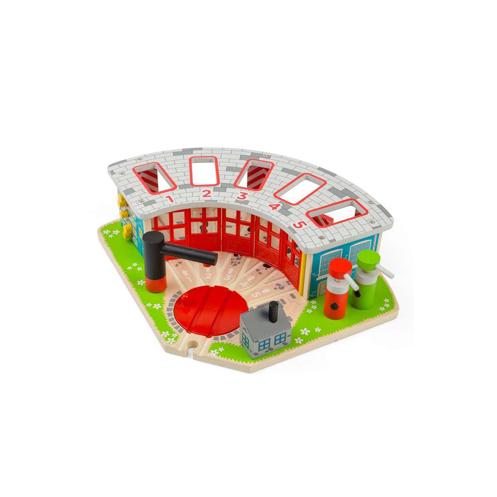 Bigjigs Rail Five Way Engine Shed Wooden Train Accessory