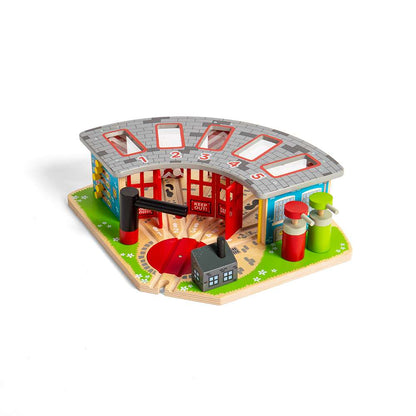 Bigjigs Rail Five Way Engine Shed Wooden Train Accessory
