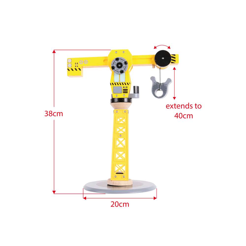 Bigjigs Rail Big Crane Construction Wooden Train Accessory Set