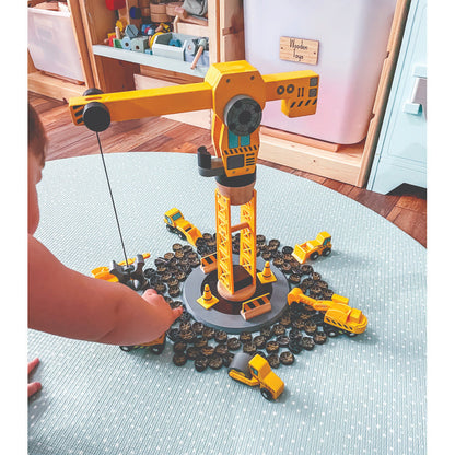 Bigjigs Rail Big Crane Construction Wooden Train Accessory Set