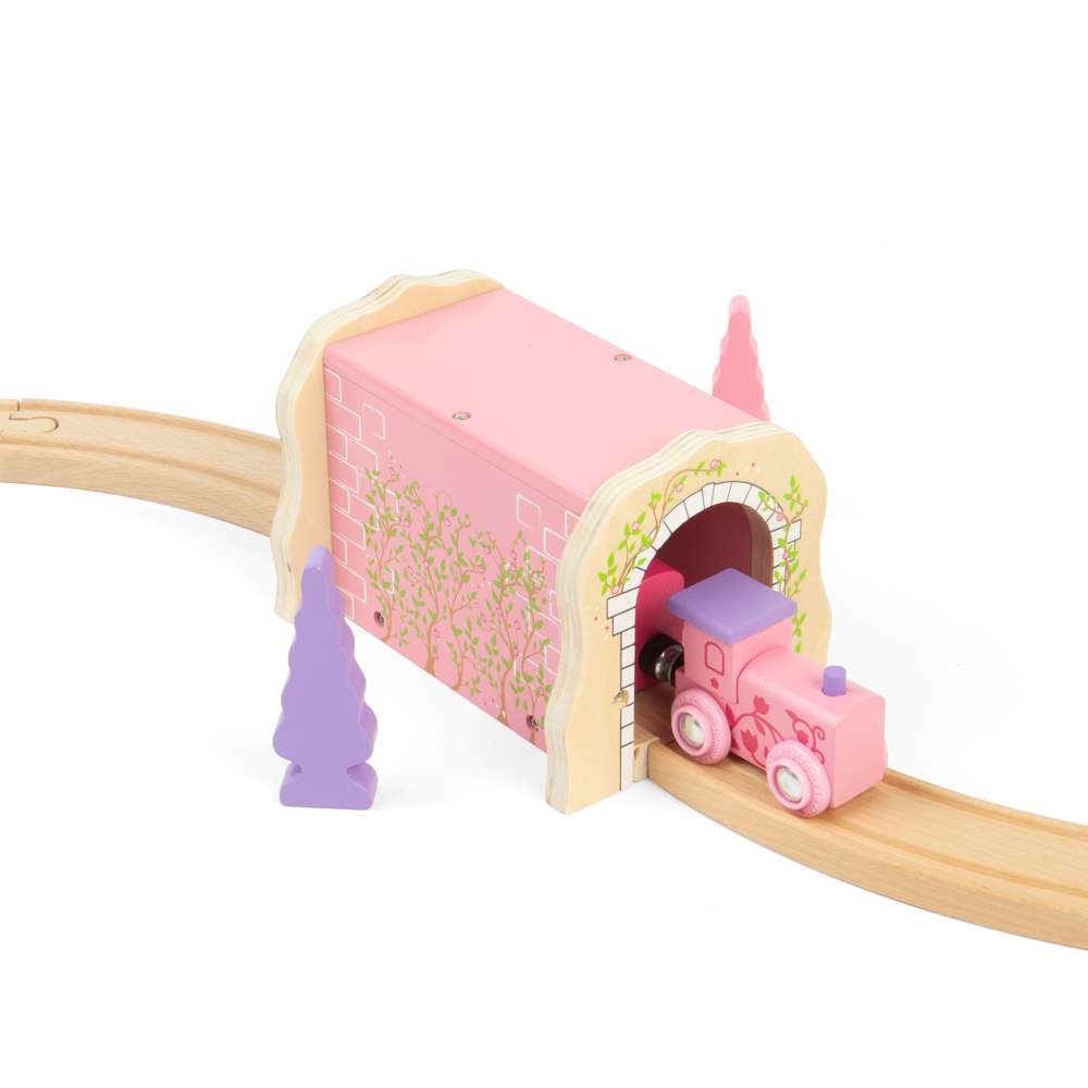Bigjigs Rail Pink Brick Tunnel Wooden Train Accessory