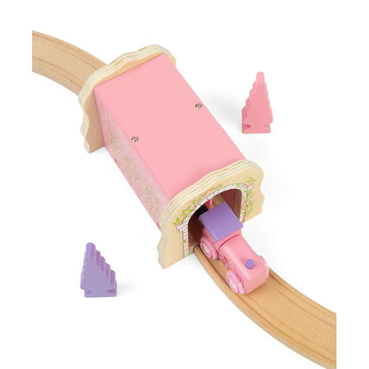 Bigjigs Rail Pink Brick Tunnel Wooden Train Accessory