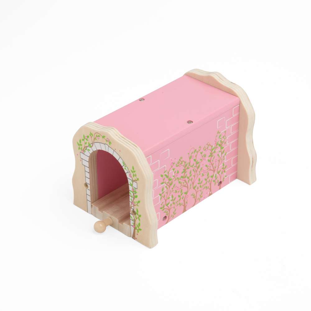 Bigjigs Rail Pink Brick Tunnel Wooden Train Accessory