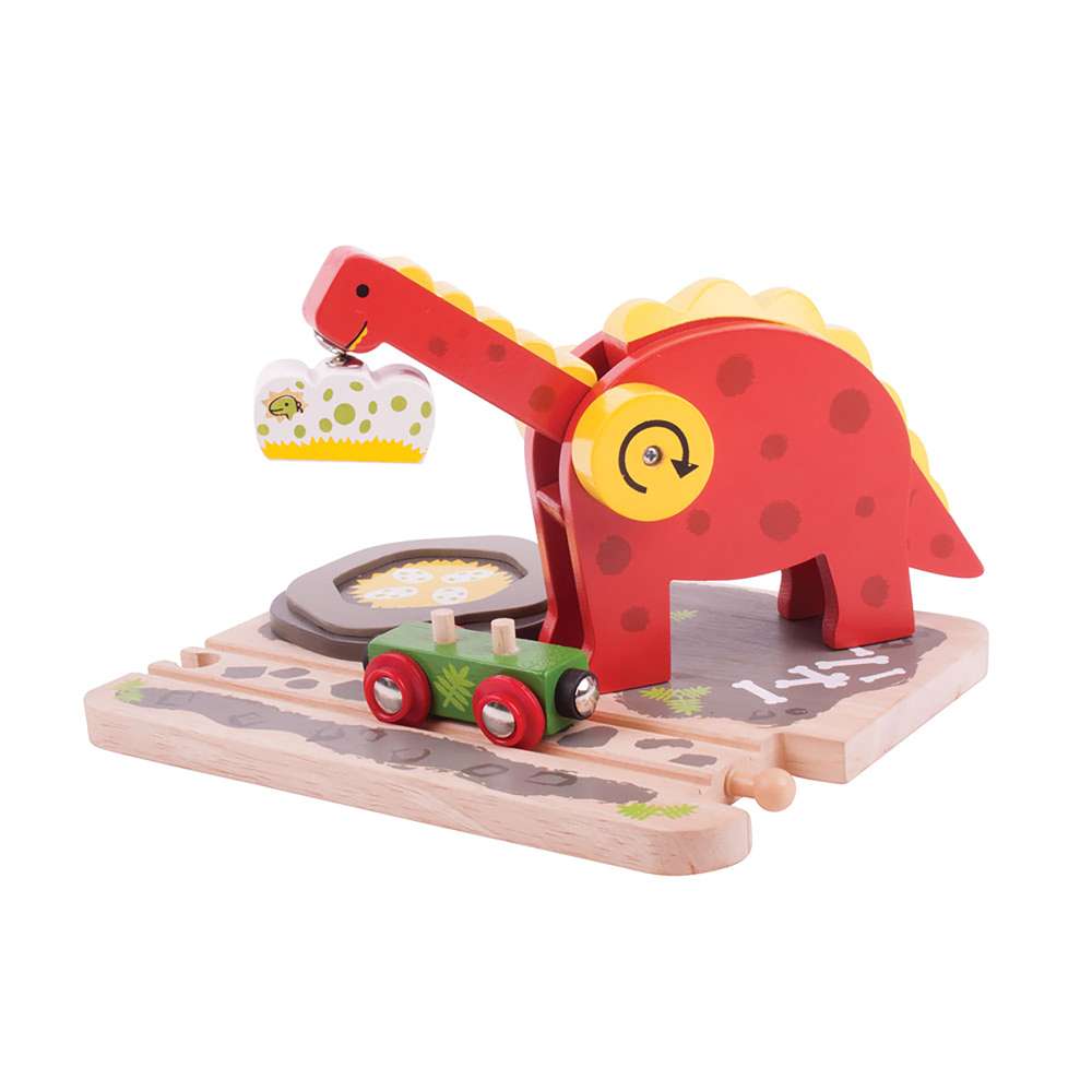 Bigjigs Rail Dino Crane Wooden Train Accessory