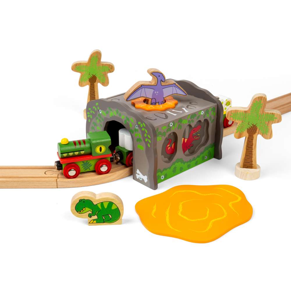 Bigjigs Rail T-Rex Tunnel Wooden Train Accessory