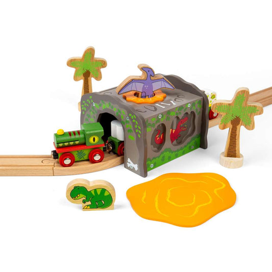 Bigjigs Rail T-Rex Tunnel Wooden Train Accessory