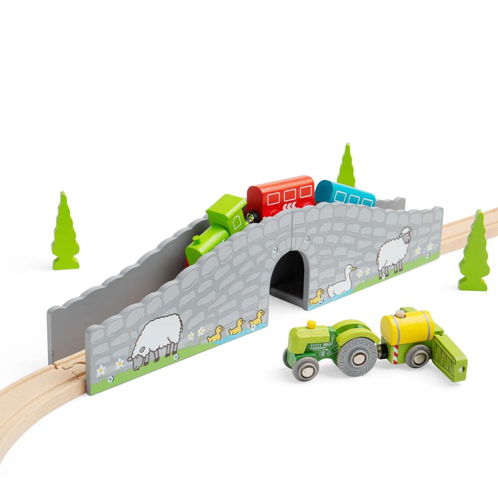 Bigjigs Rail Farm Bridge Wooden Train Accessory