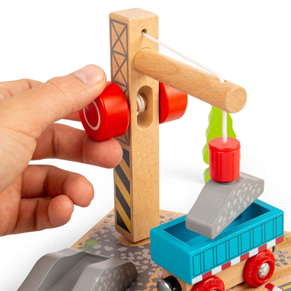 Bigjigs Rail Gravel Crane Wooden Train Accessory