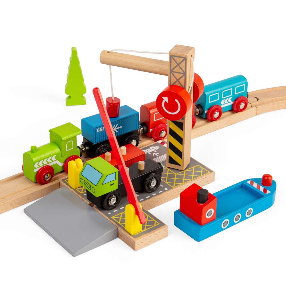 Bigjigs Rail Container Shipping Yard Wooden Train Accessory