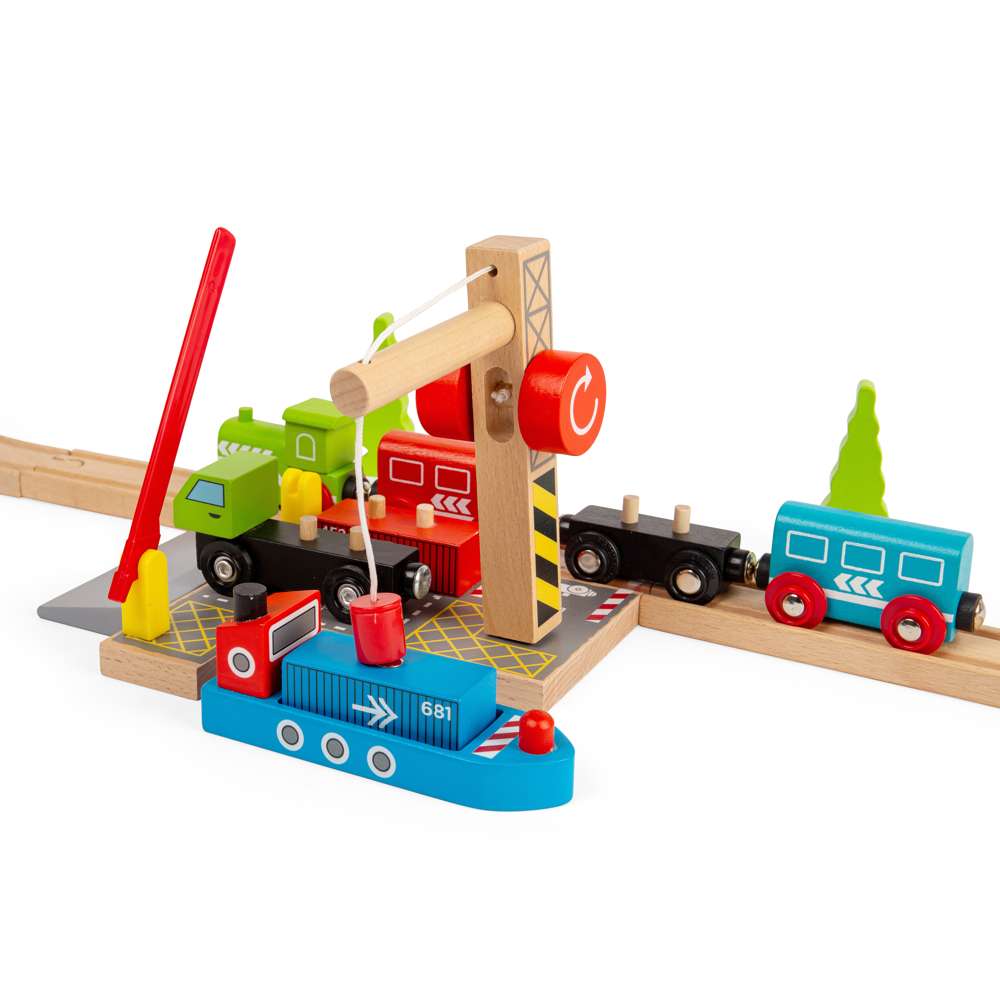 Bigjigs Rail Container Shipping Yard Wooden Train Accessory