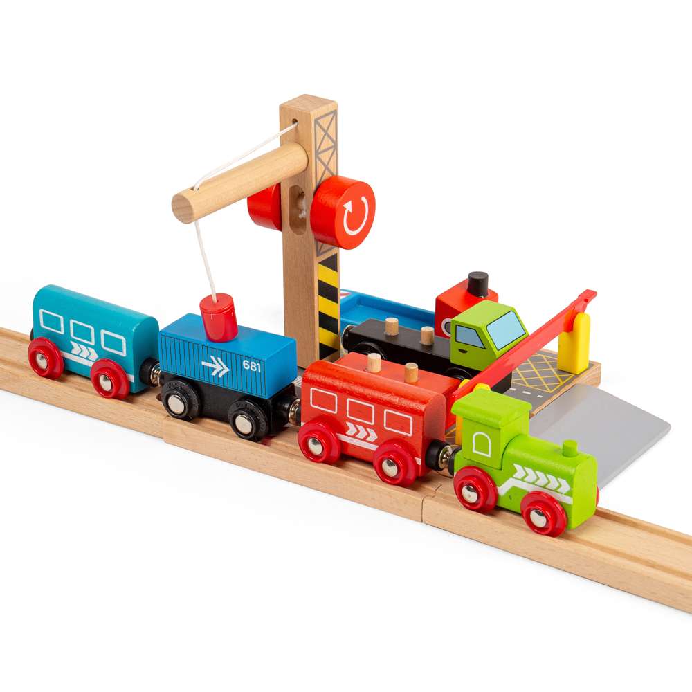 Bigjigs Rail Container Shipping Yard Wooden Train Accessory
