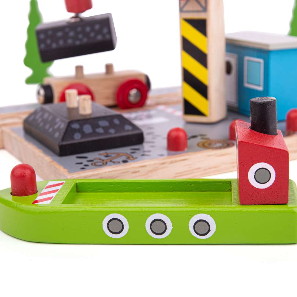 Bigjigs Rail Coal Canal Docks Wooden Train Accessory