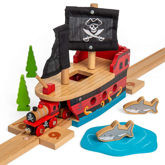 Bigjigs Rail Pirate Galleon Wooden Train Accessory
