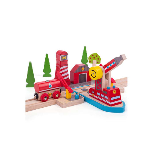 Bigjigs Rail Fire Sea Rescue Wooden Train Accessory