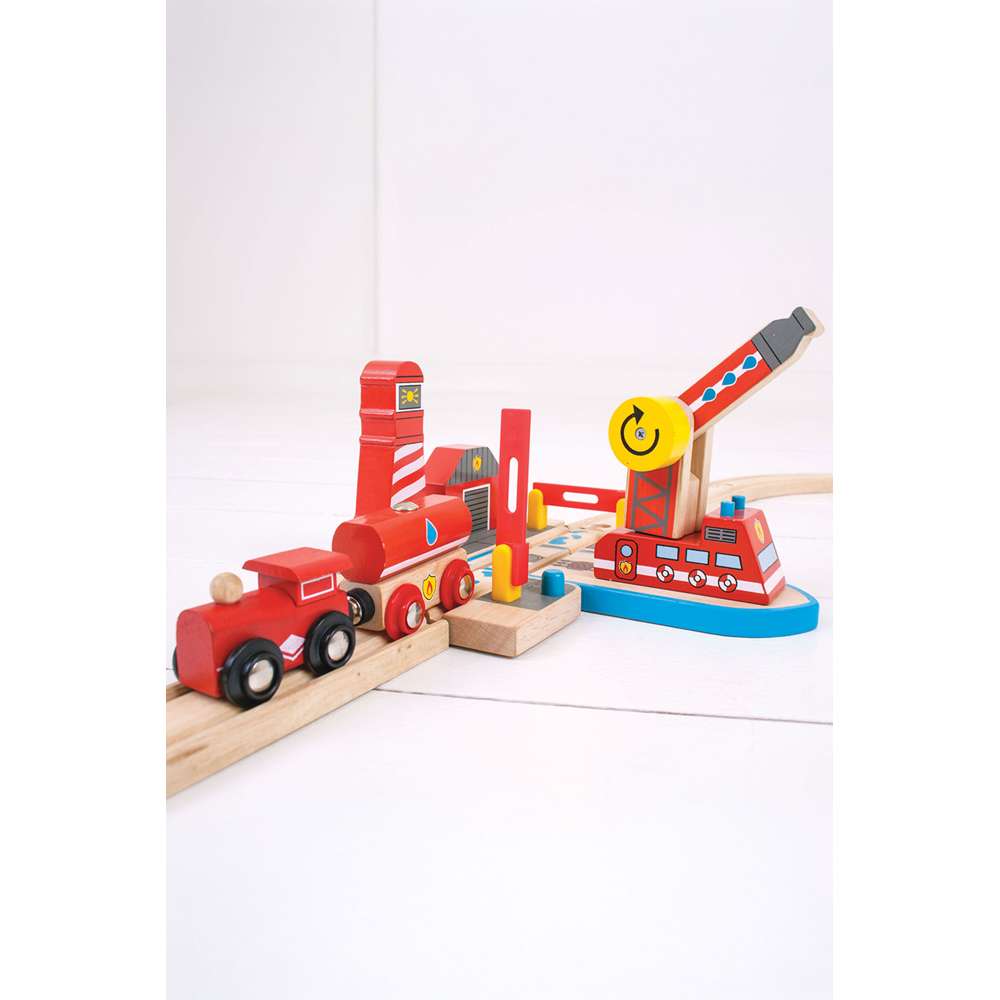 Bigjigs Rail Fire Sea Rescue Wooden Train Accessory