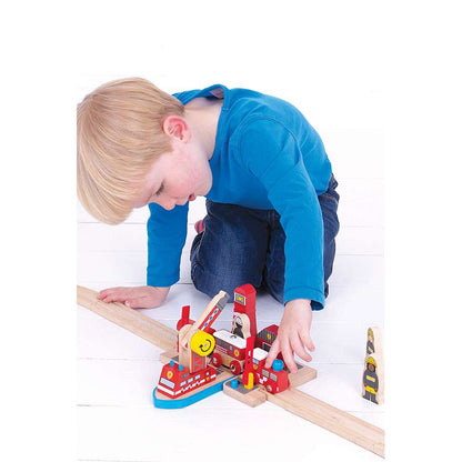 Bigjigs Rail Fire Sea Rescue Wooden Train Accessory
