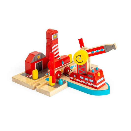 Bigjigs Rail Fire Sea Rescue Wooden Train Accessory