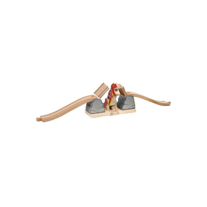 Bigjigs Rail T-Rex Bursting Bridge Wooden Train Accessory