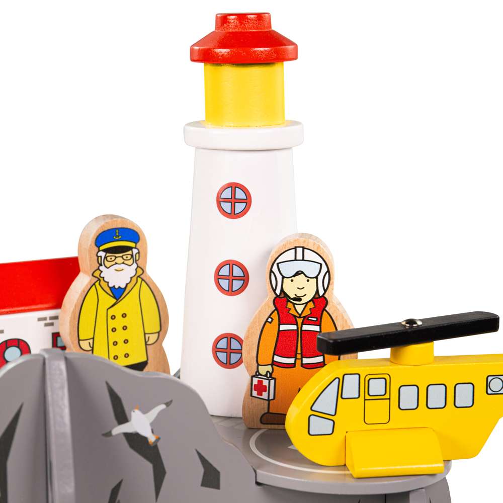 Bigjigs Rail Lighthouse 4-Way Wooden Train Tunnel Accessory