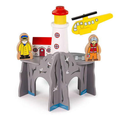 Bigjigs Rail Lighthouse 4-Way Wooden Train Tunnel Accessory
