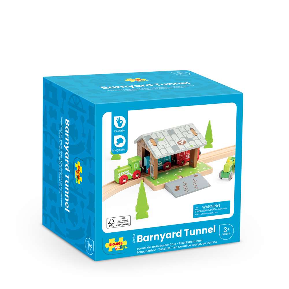 Bigjigs Rail Barnyard Wooden Train Tunnel Accessory