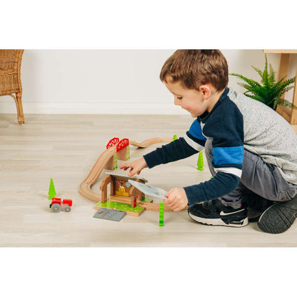 Bigjigs Rail Barnyard Wooden Train Tunnel Accessory