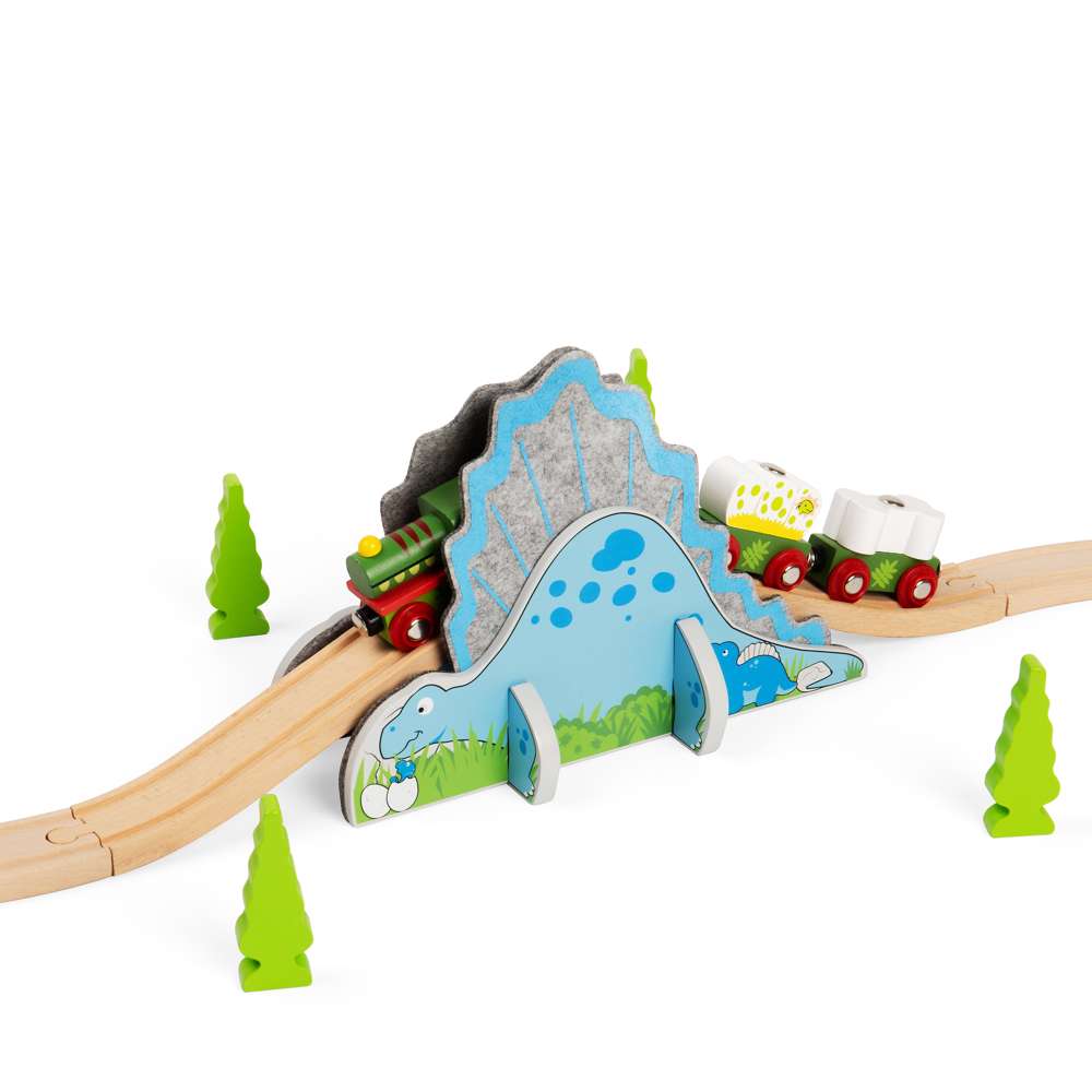 Bigjigs Rail Dino Riser Tunnel Wooden Train Accessory